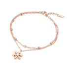 Rose Gold Plated Stainless Steel Snowflake Accessories Anklet