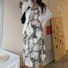 Long Sleeve Shirt / Print Sleeveless Dress
