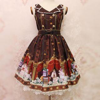 Dog Print Sleeveless A-line Dress