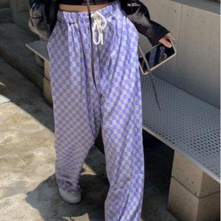 Checker Wide Leg Pants