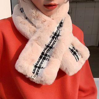 Faux Fur Paneled Scarf