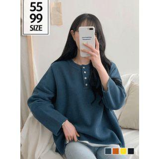 Oversized Knit Henley