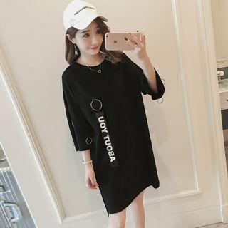 Hoop Strap 3/4-sleeve T-shirt Dress