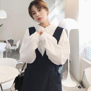 Tie-back Loose-fit Blouse Ivory - One Size