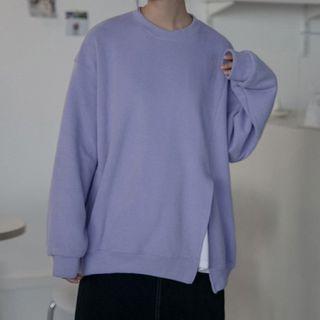 Round-neck Slit Pullover