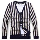 Striped V-neck Cardigan