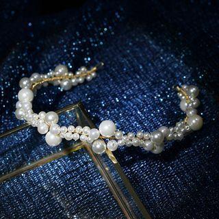 Faux Pearl Hair Pin White & Gold - One Size