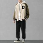 Set: Baseball Jacket + Plain Hoodie + Straight Leg Pants