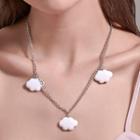 Resin Cloud Pendant Necklace 0923 - 01 - Silver - One Size