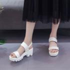 Slingback Chunky-heel Platform Sandals