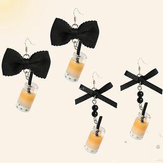 Bubble Tea Resin Bow Dangle Earring (various Designs)