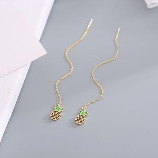Pineapple Threader Earring 1 Pair - Gold - One Size