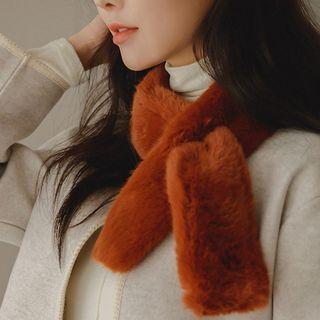 Faux-fur Muffler Scarf In 2 Size