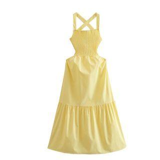 Halter Cut-out Maxi A-line Dress