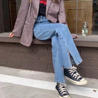 Splitted Straight-leg Jeans
