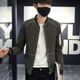 Contrast Stitching Bomber Jacket