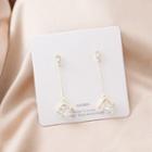 Square Rhinestone Dangle Earring 1 Pair - E825-1 - Gold - One Size