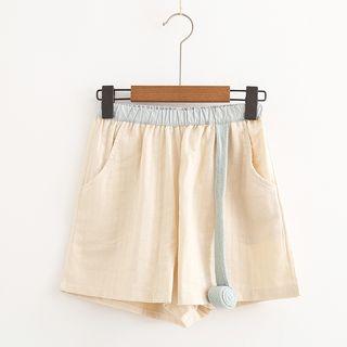 Color Panel High Waist Shorts