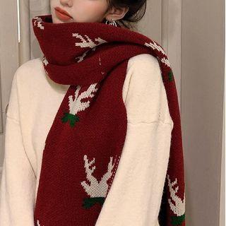 Christmas Pattern Knit Scarf