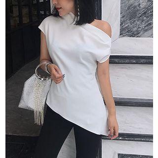 Single Shoulder Short-sleeve Top