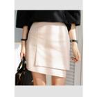 Asymmetric Wrap-front Mini Skirt