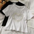 Pearl-accent Heart T-shirt