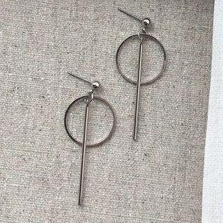 Hoop Dangle Ear Stud / Clip-on Earring