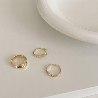 Set Of 3: Plain Ring Set Of 3 - As Shown In Figure - One Size