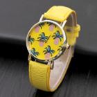Pineapple Print Strap Watch