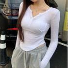 Long-sleeve Henley T-shirt / Sweatpants