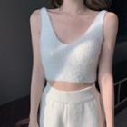 Cropped Tank Top Off White - One Size