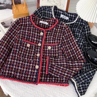 Contrasted-trim Tweed Jacket