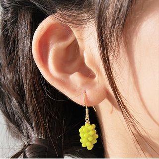 Grapes Asymmetrical Sterling Silver Dangle Earring