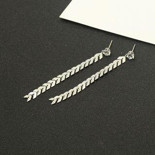 Fish Bone Rhinestone Earring