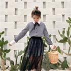 Lace Bow Shirtdress / Midi Lace Skirt
