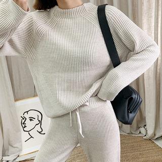 Rib Knit Raglan-sleeve Sweater