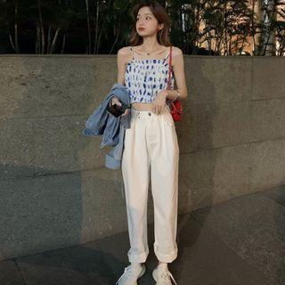 Patterned Camisole Top / Straight Fit Pants