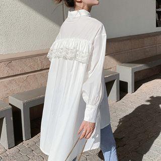 Ruffled Lace Trim Shirt