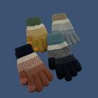 Geometric Pattern Color Panel Gloves