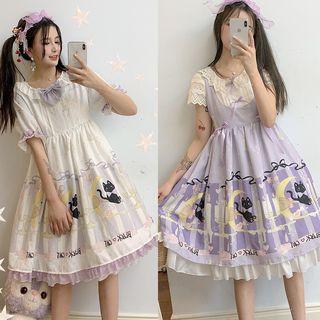 Cat Print Jumper Dress / A-line Dress