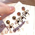 Plaid & Bow Dangle Earring