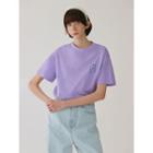 Short-sleeve Logo-printed T-shirt (lavender)
