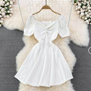 Cold Shoulder Knot A-line Dress