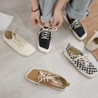 Square Toe Lace Up Sneakers