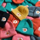 Egg Embroidered Knit Beanie