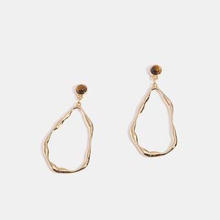 Irregular Alloy Hoop Dangle Earring 1 Pair - Gold - One Size