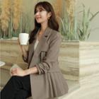 Double-button Pleated-side Blazer