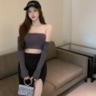 Long-sleeve Off Shoulder Top / Skirt