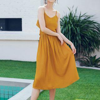 Spaghetti Strap Tie-back Midi Dress