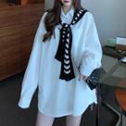Plain Shirt / Printed Shawl